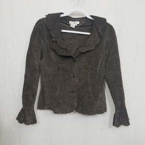 Coldwater Creek Suede Laser cut Jacket